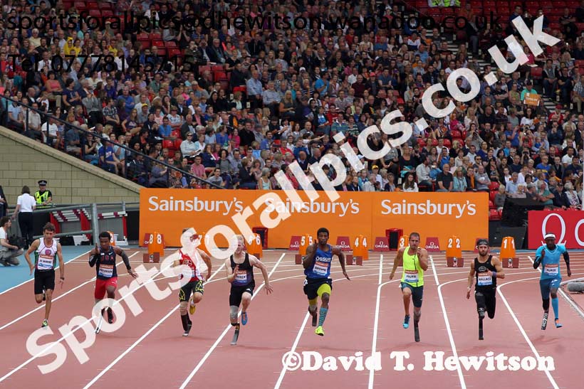 Mens 100 metres T44 at the Glasgow Diamond League. Photo: David T. Hewitson/Sports for All Pics